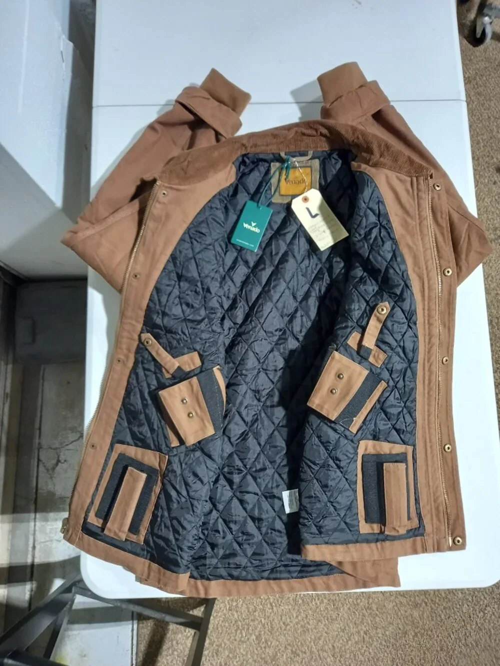 CANVAS CONCEALED CARRY JACKET - Brown | Large - Picture 4 of 6